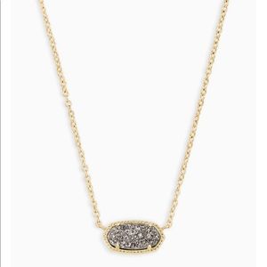 Elisa Gold Pendant Necklace In Platinum Drusy